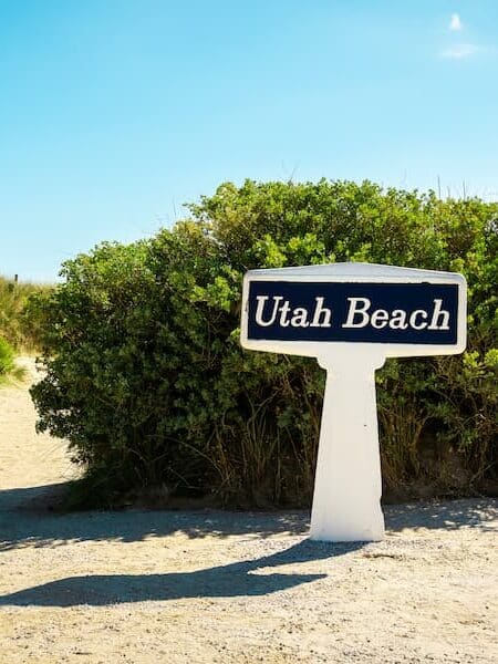 Panneau plage Utah Beach - Plage du débarquement - Camping le Fanal